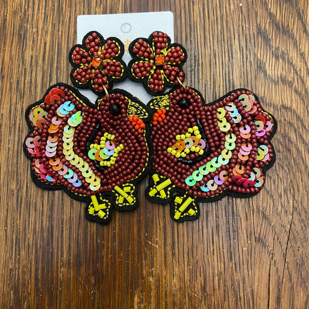 Colorful Beaded Turkey Earrings